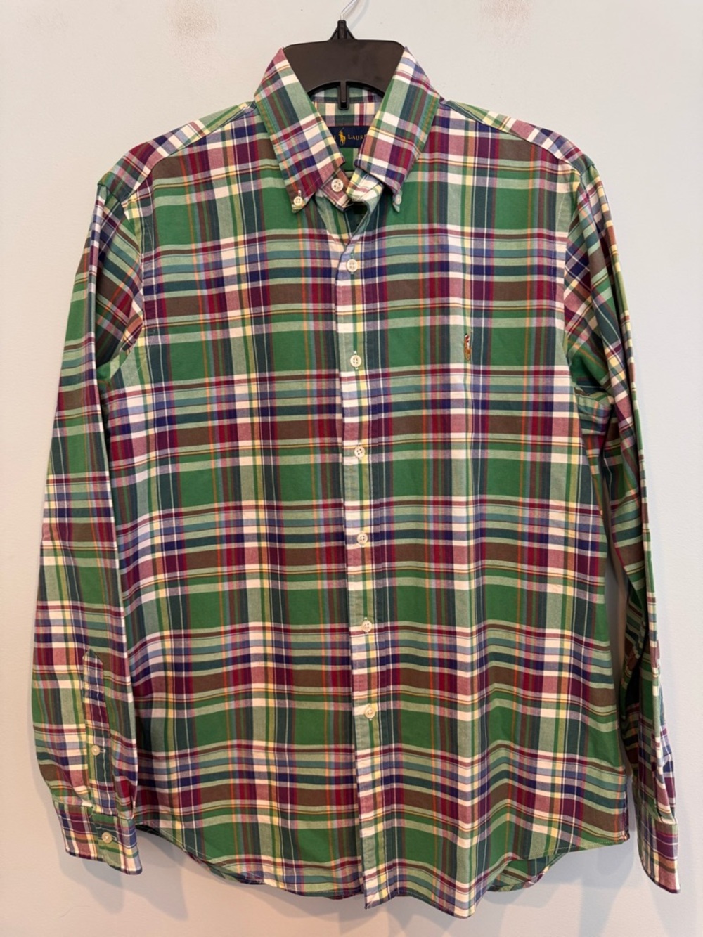 Ralph Lauren Green Plaid Button Down Size M